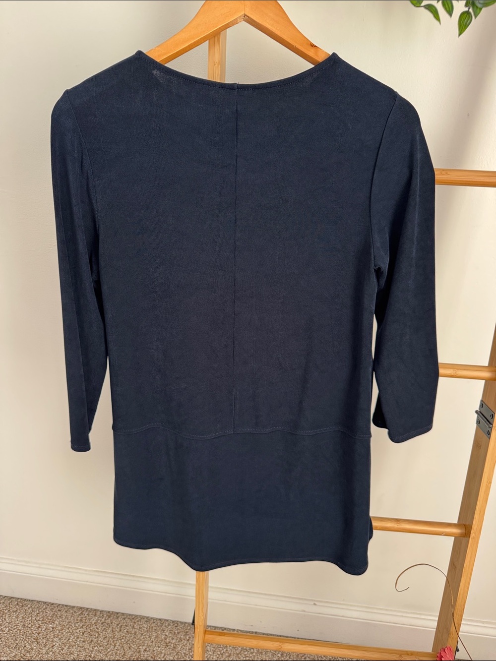 Travelers by Chico s Navy Blue Relaxed Peplum Long Sleeve Top - Picture 5 of 8